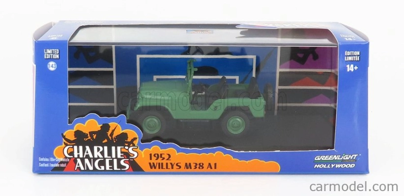Greenlight Jeep Willys M38 A1 1952 - Charlieho anjeli 1:43 Vojenská zelená