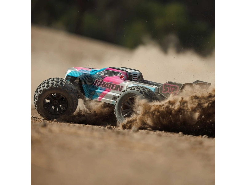 RC auto Arrma Kraton 6S V6 BLX 1:8 4WD RTR, modrá/růžová