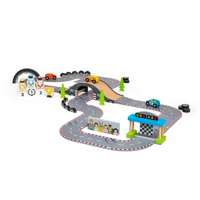Bigjigs Rail Dřevěná autodráha závodní den - poškozený obal