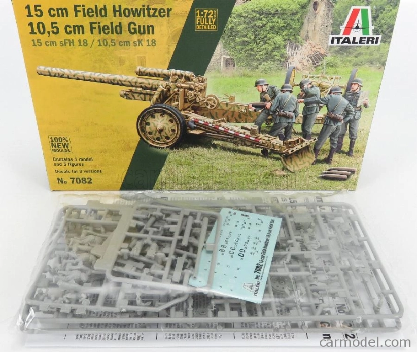 Italeri Trailer 15 Cm. Field Howitzer Gun Military 1:72 /