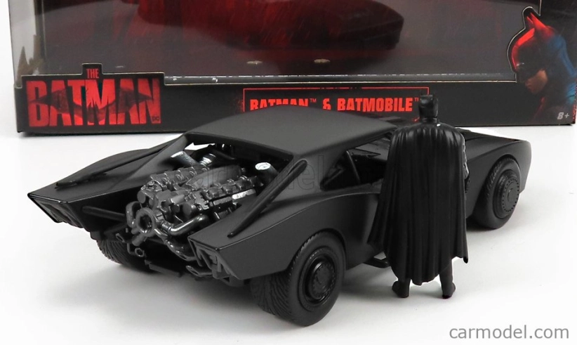 Jada Batman Batmobil s figúrkou 2022 - The Batman Movie 1:24 Matt Black