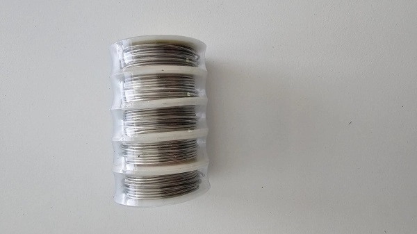 Cín na spájkovanie, 1 mm, 10 g, Sn 99,3, Cu 0,7, 5 cievok