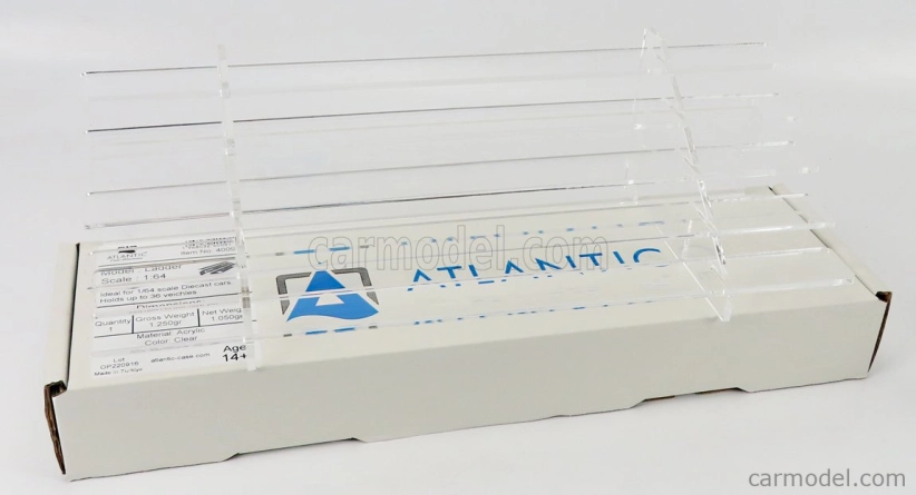Atlantic Vetrina display box Espositore - Pre 36 Cars 1/64 Lungh.lenght Cm 50.0 X Largh.width Cm18.8 X Alt.height Cm 13.5 (altezza Utile Tra I Ripiani Cm Inner Height Among Shelves) 1:64 Plastic Display