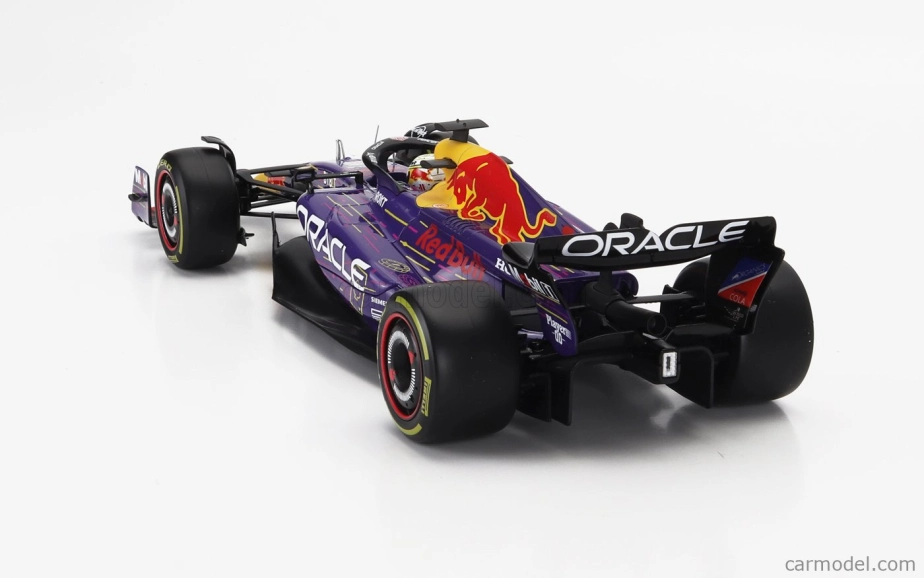 ROZBALENO - Bburago Red bull F1 Rb19 Team Oracle Red Bull Racing N 1 World Champion Winner Las Vegas Usa Gp 2023 Max Verstappen 1:18 Fialová Žlutá Červená