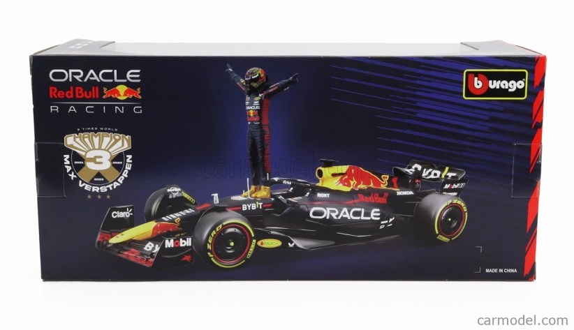 Bburago Red bull F1 Rb19 Team Oracle Red Bull Racing N 1 World Champion Season 2023 Max Verstappen 1:24 matná modrá žltá červená