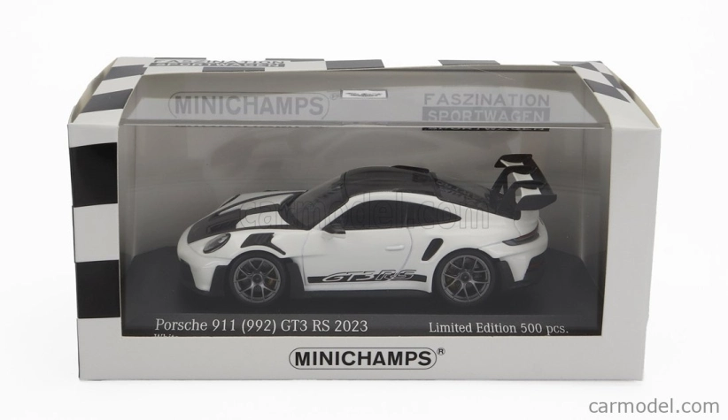 Minichamps Porsche 911 992 Gt3 Rs Coupe 2023 - Silver Wheels 1:43 Bílá