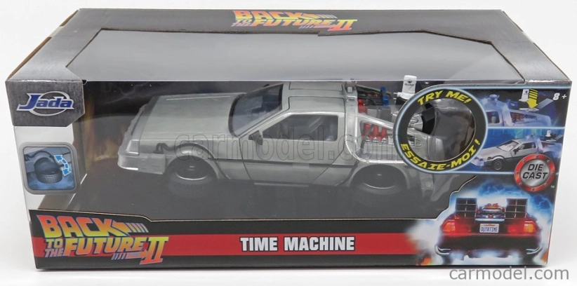 Jada De lorean Time Machine - Back To The Future 2 - Ritorno Al Futuro 2 - With Hoover Mode And Lights 1:24 Silver