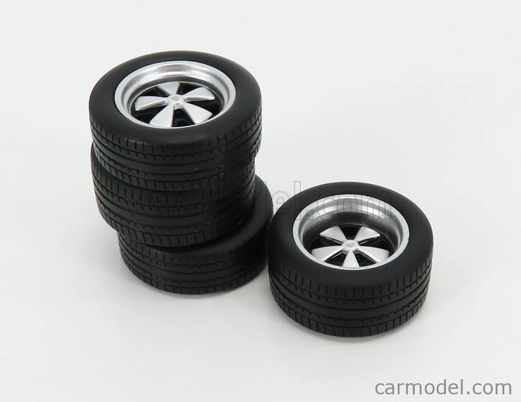 Kk-scale Accessories 4x Porsche Fuchs Wheels And Tyres 1:18 Stříbrná Černá
