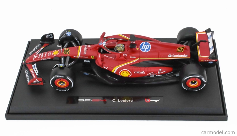 Bburago Ferrari F1 Sf-24 Team Scuderia Ferrari N 16 Winner Italy Monza Gp 2024 Charles Leclerc 1:18 červená biela čierna