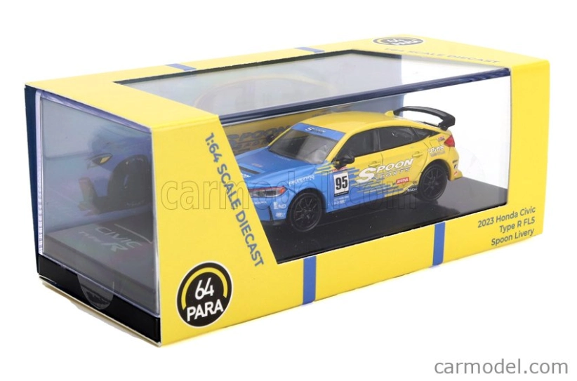 Paragon-models Honda Civic Type-r (fl5) N 95 Spoon Sport 2023 1:64 Modrá Žlutá