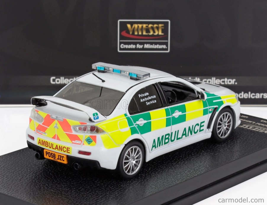 Vitesse Mitsubishi Lancer Evolution X Uk Private Ambulance Service 2008 1:43 Bílá Zelená Žlutá