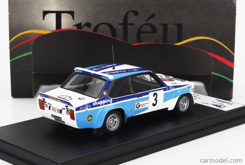 Trophy Fiat 131 Abarth Winner Rally Circuit Des Ardennes 1980 Didi - Andre Pauly 1:43 Biela Modrá
