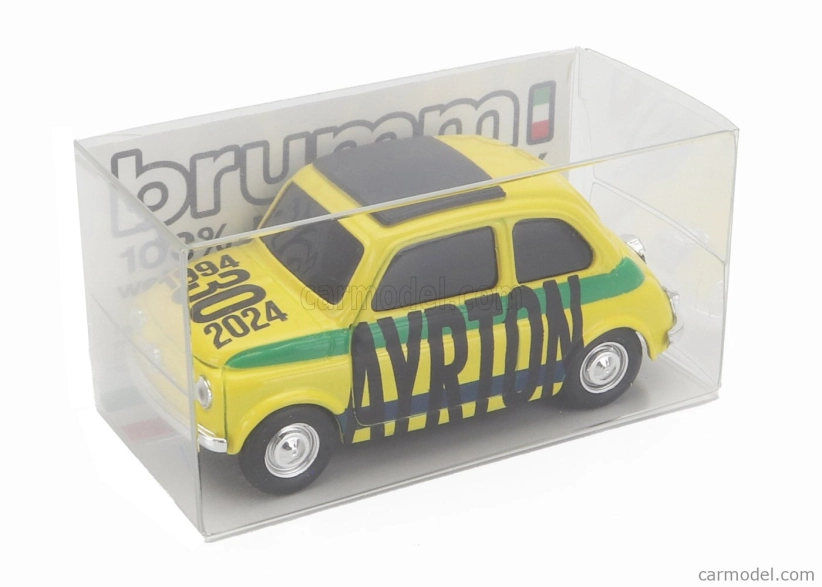Brumm Fiat 500 Brums Ayrton - 30. výročie 1994-2024 1:43 žltozelená