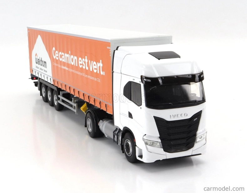 Eligor Iveco fiat S-way Np Truck Telonato Weldom Transports 2021 1:43 White Orange