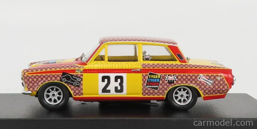 Trofeu Ford england Lotus Cortina 23 Touring Car Championship Sweden 1968 E.berger 1:43 Červená Žlutá