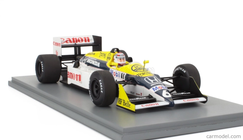 Spark-model Williams F1  Fw11b Honda N 6 World Champion Winner Gp Monza Italy 1987 Nelson Piquet 1:18 Modrá Žlutá Bílá