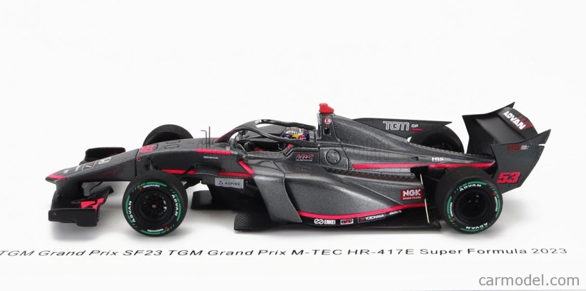 Spark-model Dallara Sf23 Honda M-tec Hr-417e Team Tgm Grand Prix N 53 Super Formula Sezóna 2023 Toshiki Oyu 1:43 Sivá červená