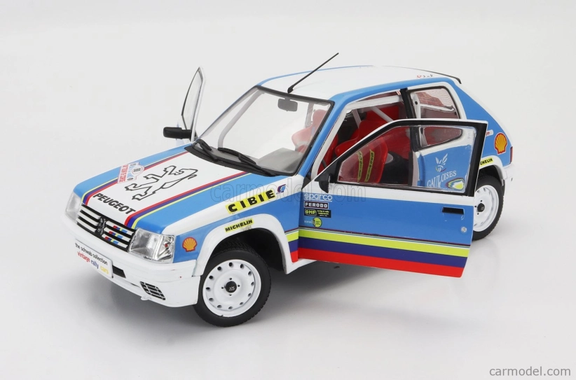 Solido Peugeot 205 1.9 Rally Schwab Collection 1990 1:18 Světle Modrá