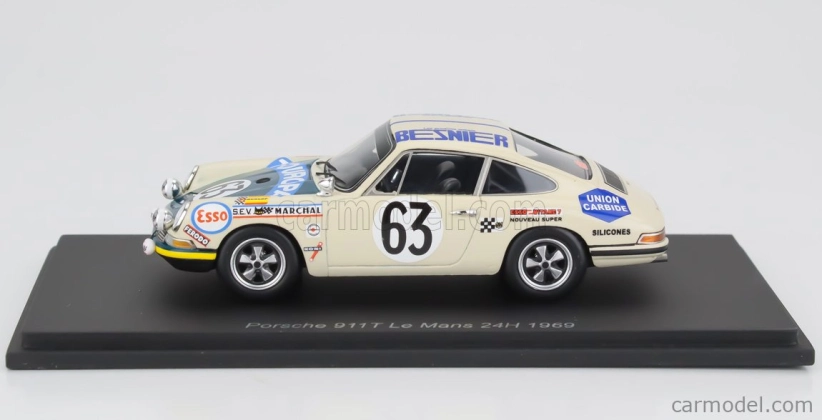 Spark-model Porsche 911s Coupe 1991cc S6 Team M.martin N 63 24h Le Mans 1969 Rene Mazzia - Pierre Mauroy 1:43 Bílá Zelená