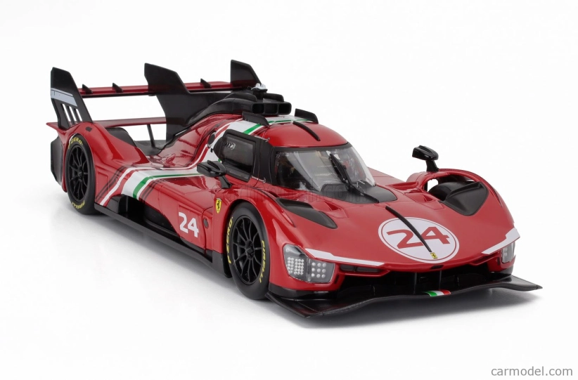 Bburago Ferrari 499p 3.0l Turbo V6 N 24 Modificata 2024 1:18 červená žltá čierna