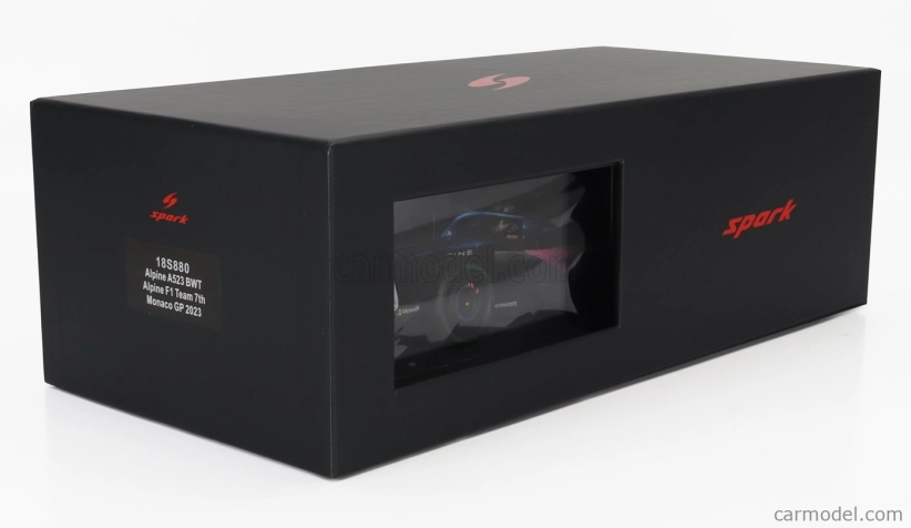 Spark-model Renault F1  A523 Team Bwt Alpine N 10 7th Monaco Gp 2023 Pierre Gasly 1:18 Modrá Růžová