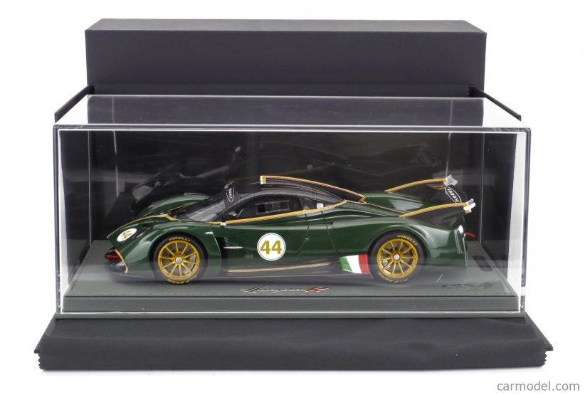 Bbr-models Pagani Huayra R N 44 Racing 2021 - Con Vetrina - With Showcase 1:18 Verde Smeraldo - Zelený Uhlík
