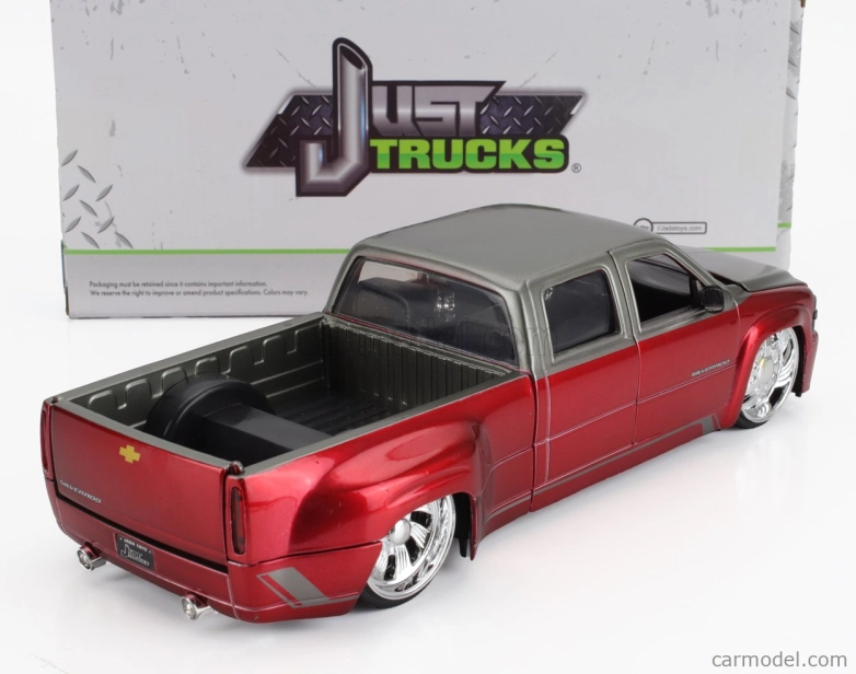 Jada Chevrolet Silverado Pick-up Dually 1999 1:24 Červená Stříbrná