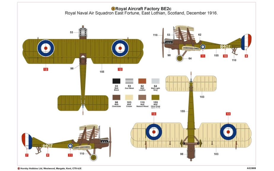 Classic Kit lietadlo A02101 – Royal Aircraft Factory BE2C (1:72)