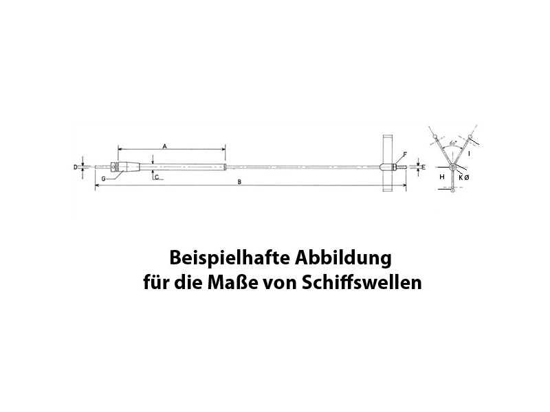 Raboesch lodný hriadeľ kompletný 230mm M2 s podperou