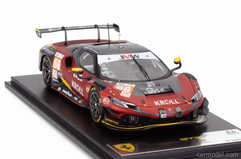 Looksmart Ferrari 296 Gt3 3.0l Turbo V6 Team Jmw Motorsport N 66 24h Le Mans 2024 Giacomo Petrobelli - Larry Ten Voorde - Salih Yoluc 1:43 Červená Černá