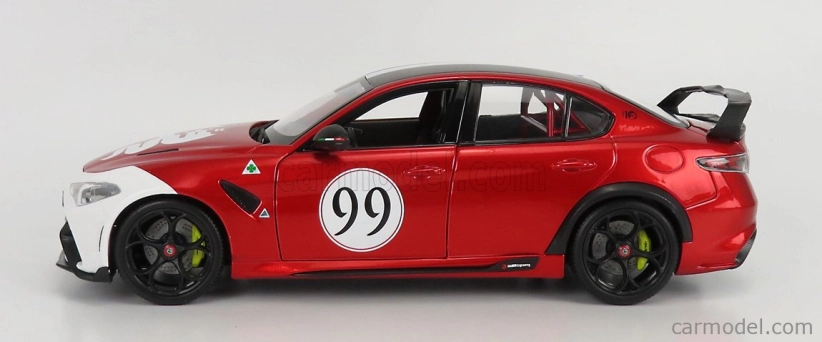 Bburago Alfa romeo Giulia Gtam N 99 Racing 2020 1:18 Alfa Červená Bílá