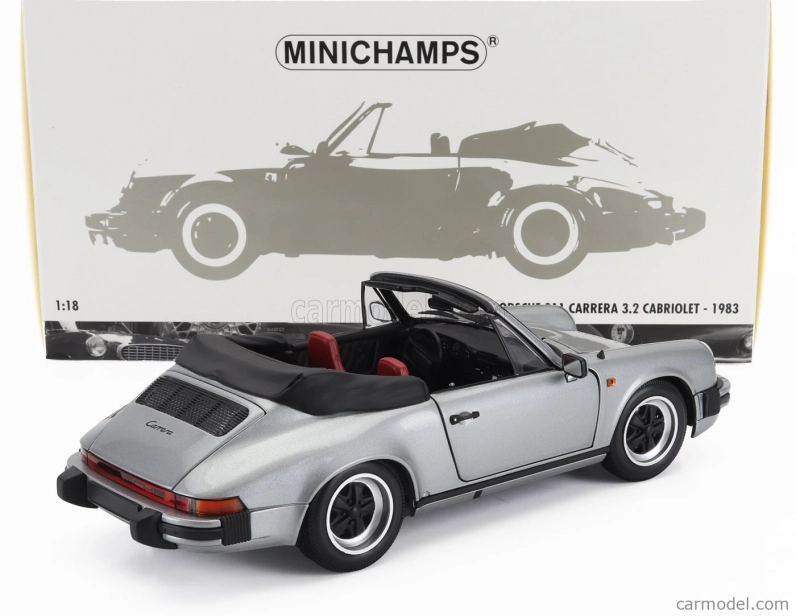 Minichamps Porsche 911 3.2 Carrera Cabriolet 1983 1:18 Grey Met