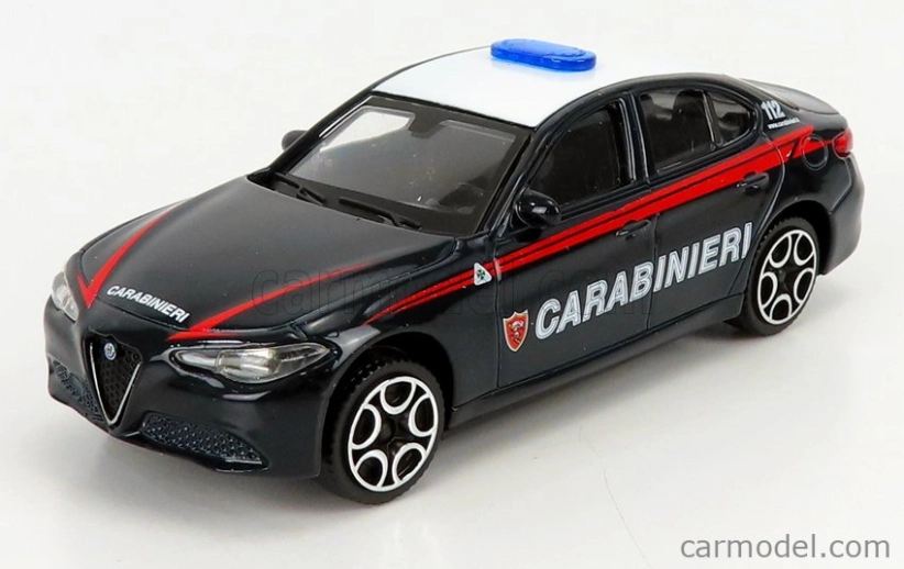 Bburago Alfa Romeo Giulia Carabinieri 2015 + Scale 1/18 R1100rt Carabinieri 2001 1:43 Blue