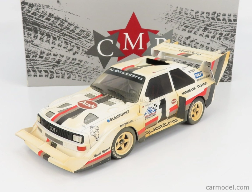 Cmr Audi Quattro Sport S1 E2 N 1 Winner Rally Pikes Peak Hill Climb - Dirty Version - 1987 W.rohrl 1:18 Žlutá Bílá Červená