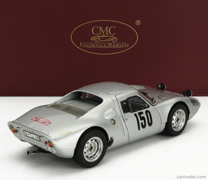 Cmc Porsche 904 Carrera Gts Ch.904-006 N 150 2nd Rally Montecarlo 1965 Eugen Boehringer - Rolf Wutherich 1:18 Silver