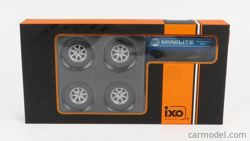 Ixo-models Príslušenstvo Cavalletto Supporto 4x Pneumatici Minilite - kovový nosič so 4x pneumatikami 1:18 2 tóny modrá
