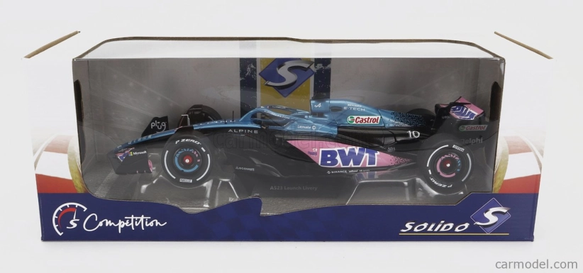 Solido Renault F1 A523 Team Bwt Alpine Press Launch Livery N 10 Pierre Gasly - N 31 Esteban Ocon 2023 1:18 Modrá čierna ružová
