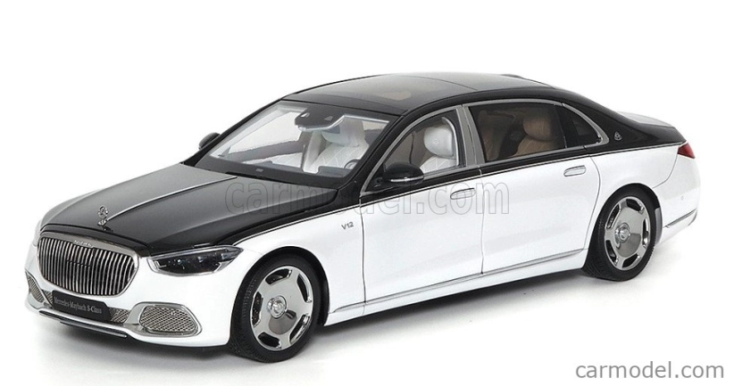 Almost-real Mercedes benz S-class S600 V12 Biturbo Maybach 2021 1:18 Bílá Černá