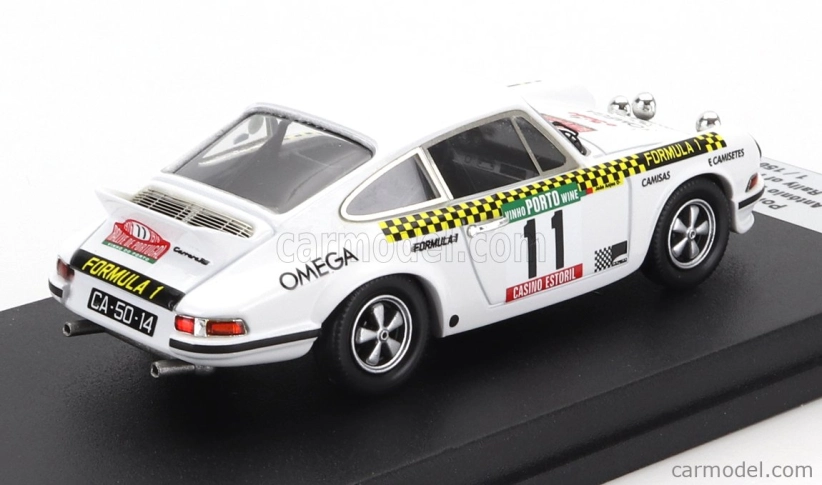 Trofeu Porsche 911 Carrera Rs (nočná verzia) N 11 Rally Portugal 1976 Antonio Borges - Joao Anjos 1:43 Biela