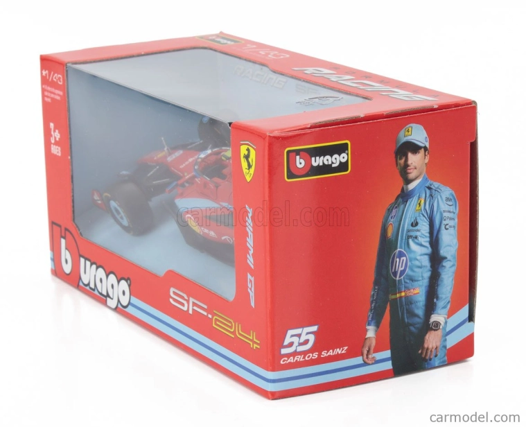 Bburago Ferrari F1 Sf-24 Team Scuderia Ferrari N 55 5th Miami Gp 2024 Carlos Sainz 1:43 červená čierna svetlomodrá