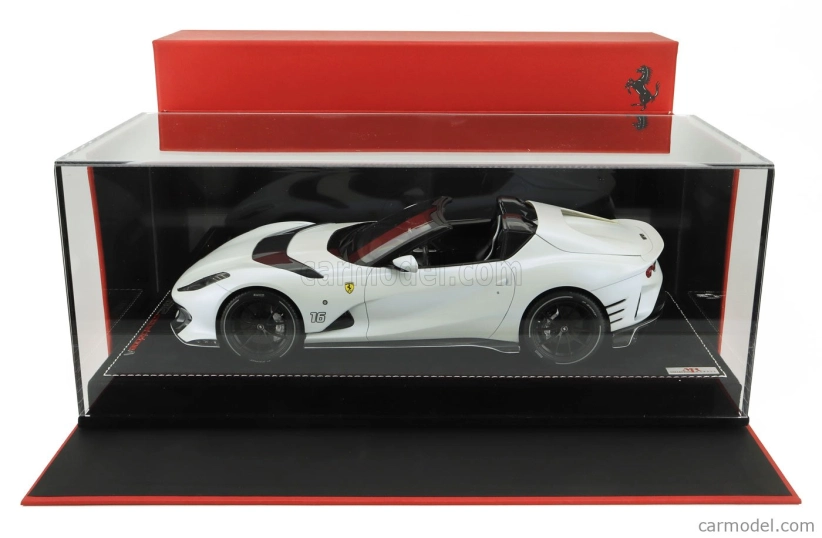 Mr-models Ferrari 812 Competizione A Spider N 16 Personal Car Charles Leclerc 2022 - Con Vetrina - With Showcase 1:18 Bianco Onda Marina - Matná Bílá