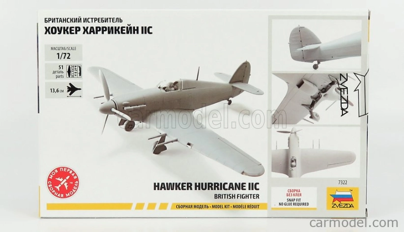 Zvezda Hawker Hurricane Iic Vojenské lietadlo 1941 1:72 /