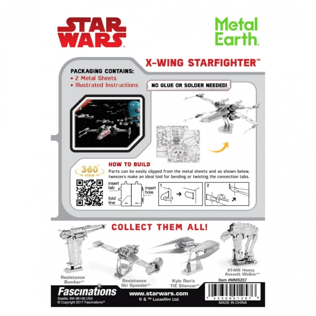 Oceľová stavebnica Star Wars X-Wing Fighter