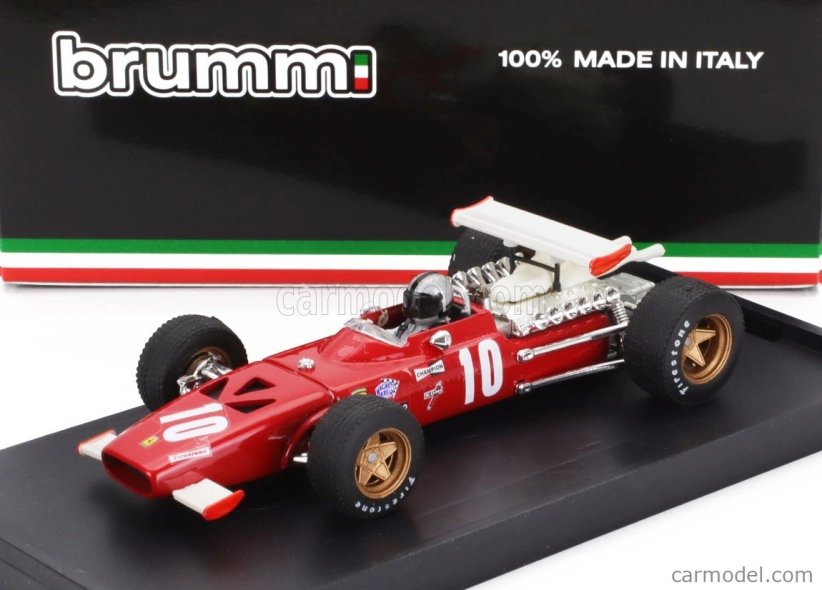 Brumm Ferrari F1 312 N 10 Italy Gp 1969 Pedro Rodriguez - s figúrkou vodiča 1:43 červená biela