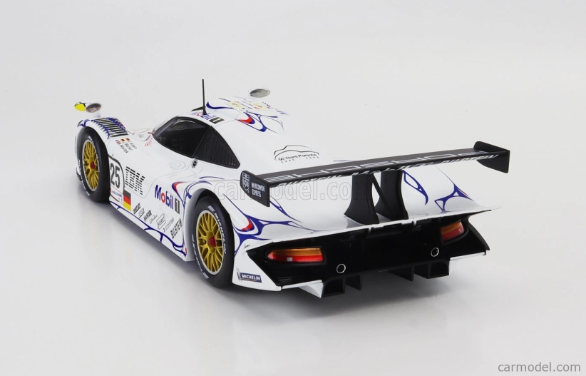 Werk83 Porsche 911 Gt1-98 3.2l Turbo Team Porsche Ag Mobil-1 N 25 2nd 24h Le Mans 1998 Uwe Alzen - Jorg Muller - Bob Wollek 1:18 Biela Modrá Červená