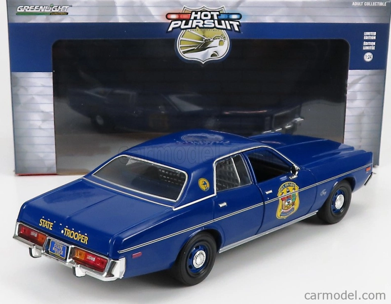Greenlight Plymouth Fury Police Delaware 1978 1:24 Modrá