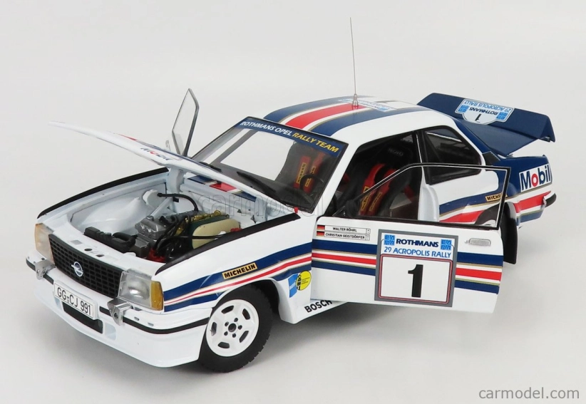 Sun-star Opel Ascona 400 N 1 2nd Rally Acropolis 1982 W.rohrl - C.geistdorfer 1:18 Bílá Modrá Červená
