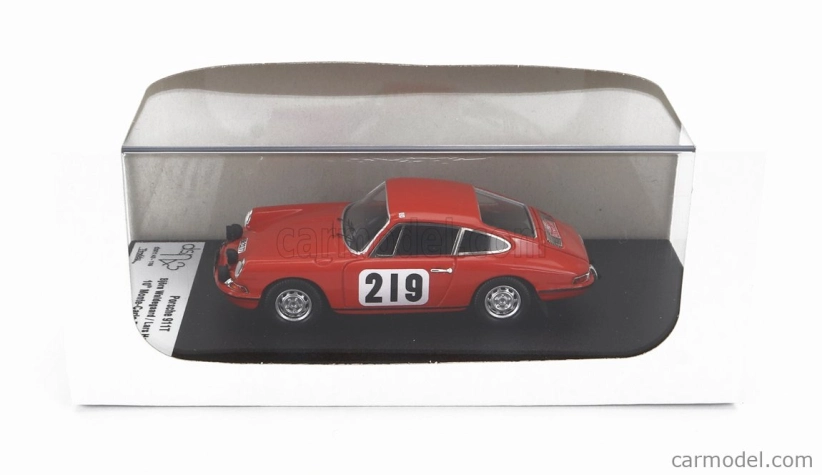 Trofeu Porsche 911t Coupe N 219 10th Rally Montecarlo 1968 Bjorn Waldegaard - Lars Helmer 1:43 Orange
