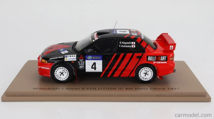 Spark-model Mitsubishi Lancer Evolution Iii N 4 Rally China 1997 Yoshihiro Kataoka - Satoahi Hayashi 1:43 Červená čierna