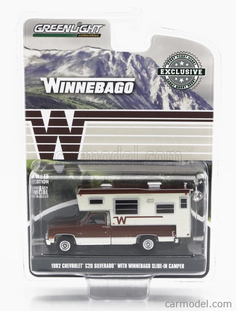 Greenlight Chevrolet C20 Silverado Camper Winnebago 1982 1:64 Hnědý Krém